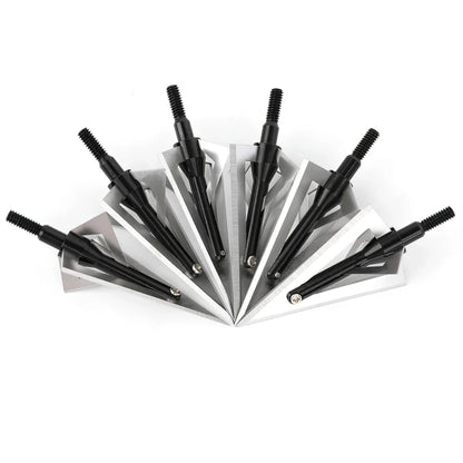 Archery Broadheads 12pcs 120grain Aluminum Steel Screw-in Arrowheads for Hunting