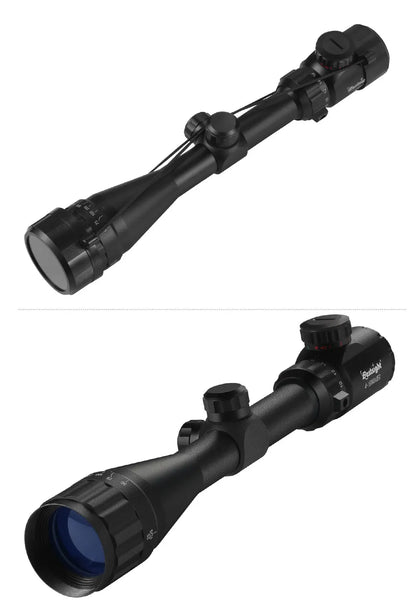 4-16x40 AO Tactical Scope Red Green Illuminated Hunting Sight with Mounts for 20mm Rail Long Range Scopes