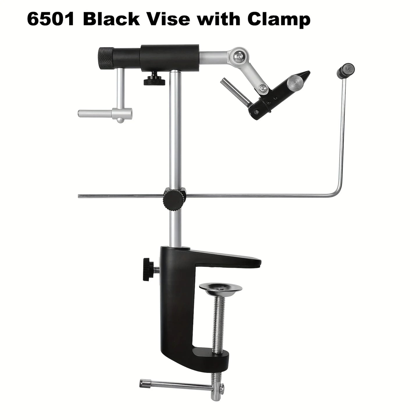 360° Rotatable Fly Tying Vise with Sturdy Base, Adjustable Aluminum Fly Tying Tool with Carbon Steel Jaws Precision Hook Holding