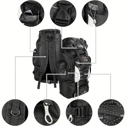 1pc 70L Outdoor Casual Sports Backpack, Large Capacity For Hiking Camping, Ultralight Cycling, Travel Mountaineering Bag