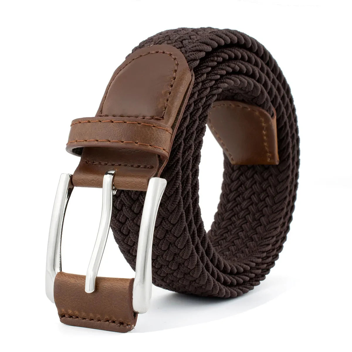 Stretch Woven Breathable Alloy Pin Buckle Belt for Men Women