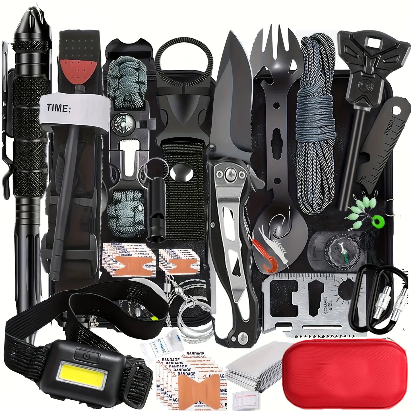 Ultimate Survival Gear Kit, 20-in-1 Emergency Survival Equipment & Tools,  for Camping, Hiking, and Outdoor Adventures