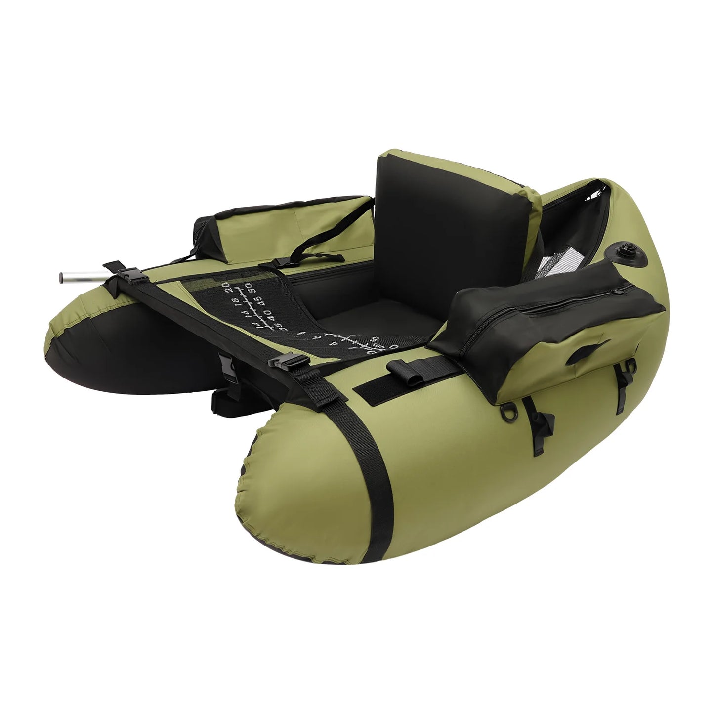 Inflatable Fishing Boat Waterproof Green 130kg/286.6lbs with Hand Air Pump for Fishing