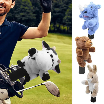 Golf Head Covers Plush Driver Cover Golf Heads Cartoon Stuffed Animal Putter Headcover