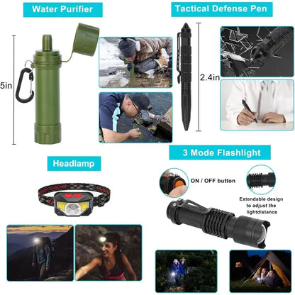 Survival Gear KitCamping Backpack,First Aid Kit