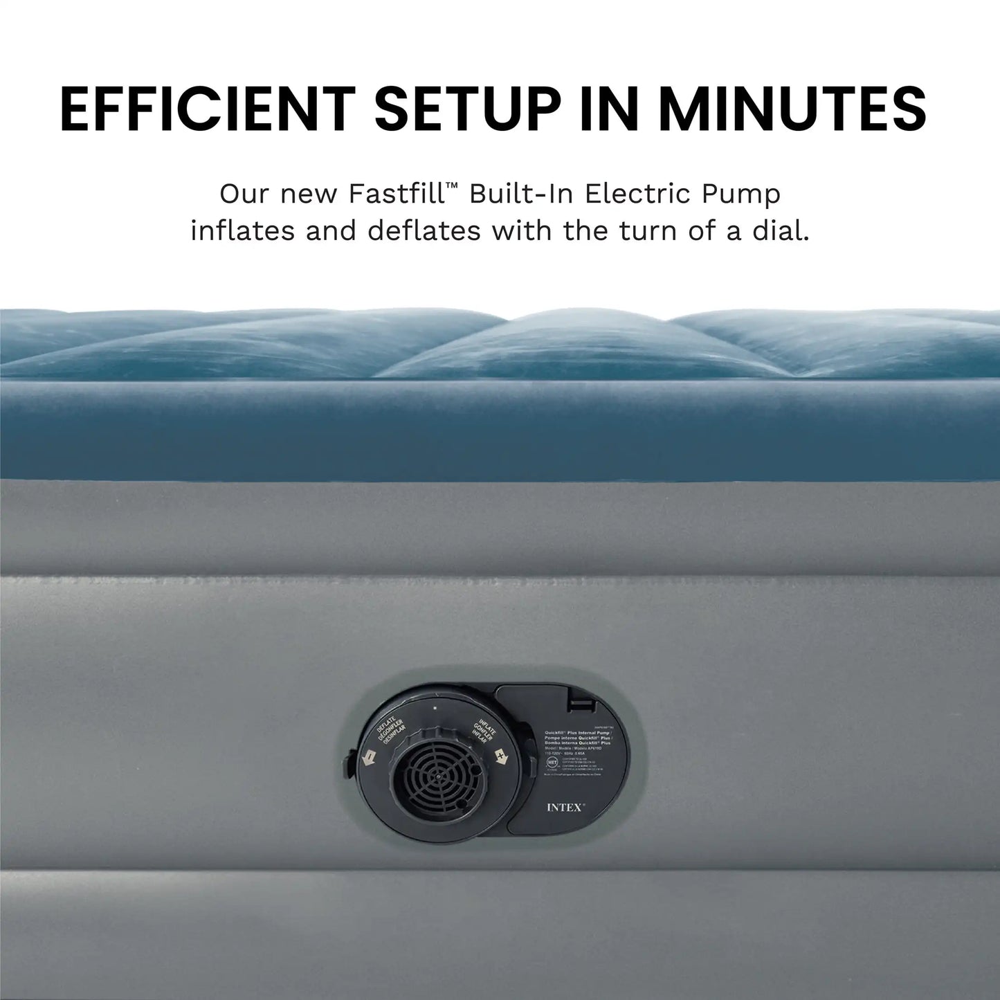 Intex 15" Twin Essential Rest Dura-Beam Airbed Mattress with Built-in Pump