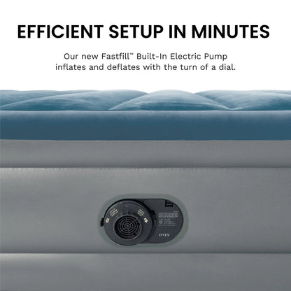 Intex 15" Twin Essential Rest Dura-Beam Airbed Mattress with Built-in Pump