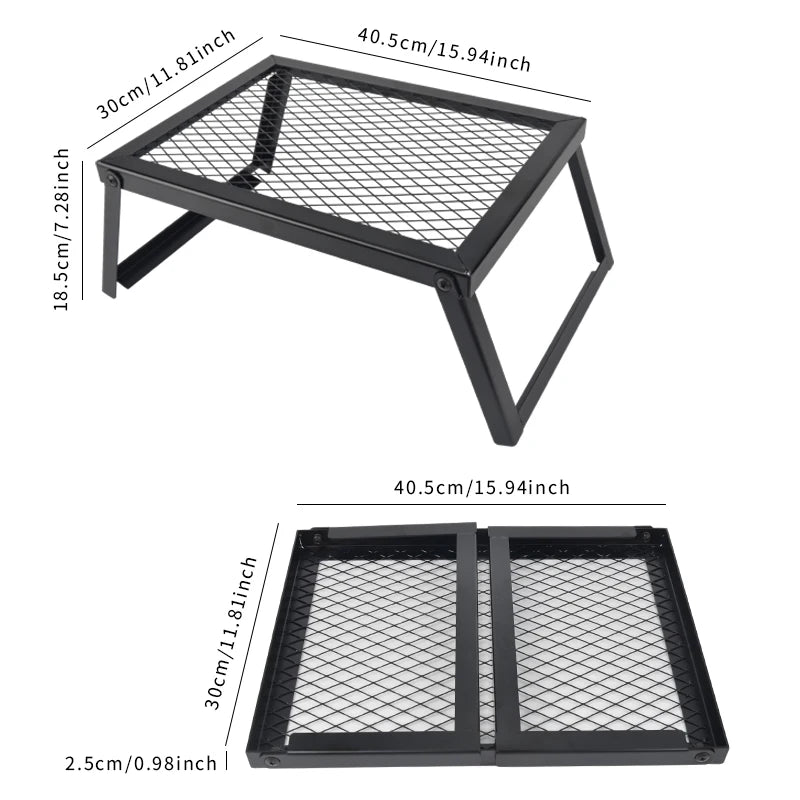 Heavy-duty bonfire grill, RV camping barbecue grill, firewood rack, kitchen shelf, barbecue grill,  outdoor camping
