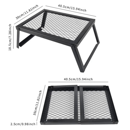 Heavy-duty bonfire grill, RV camping barbecue grill, firewood rack, kitchen shelf, barbecue grill,  outdoor camping