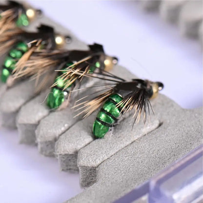 Fly Fishing Lure Kit 50X Artificial Fishing Baits With Storage Box Portable Fly Hook For Bass Trout Walleye Casual Activity Gear