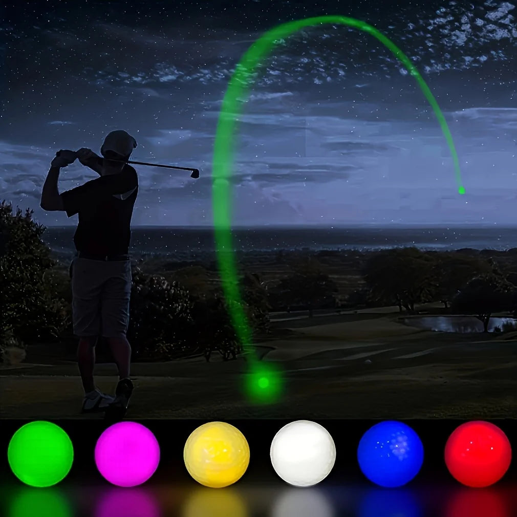 Luminous Golf Balls Set - 6/12/18 Piece Illuminated Night Golf Balls Six Colors Randomly Available for Enhanced Visibility