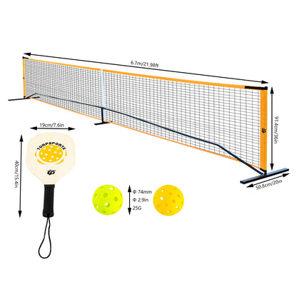Outdoor Pickleballs and Carry Bag Portable Pickleball Net Set with 4 Pickleball Paddles Pickleball