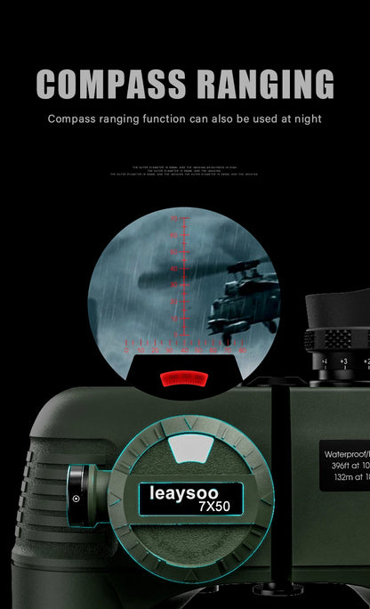 7x50 HD Binoculars High Power Low Light Night Vision Binoculares with Directional Compass Rangefinder