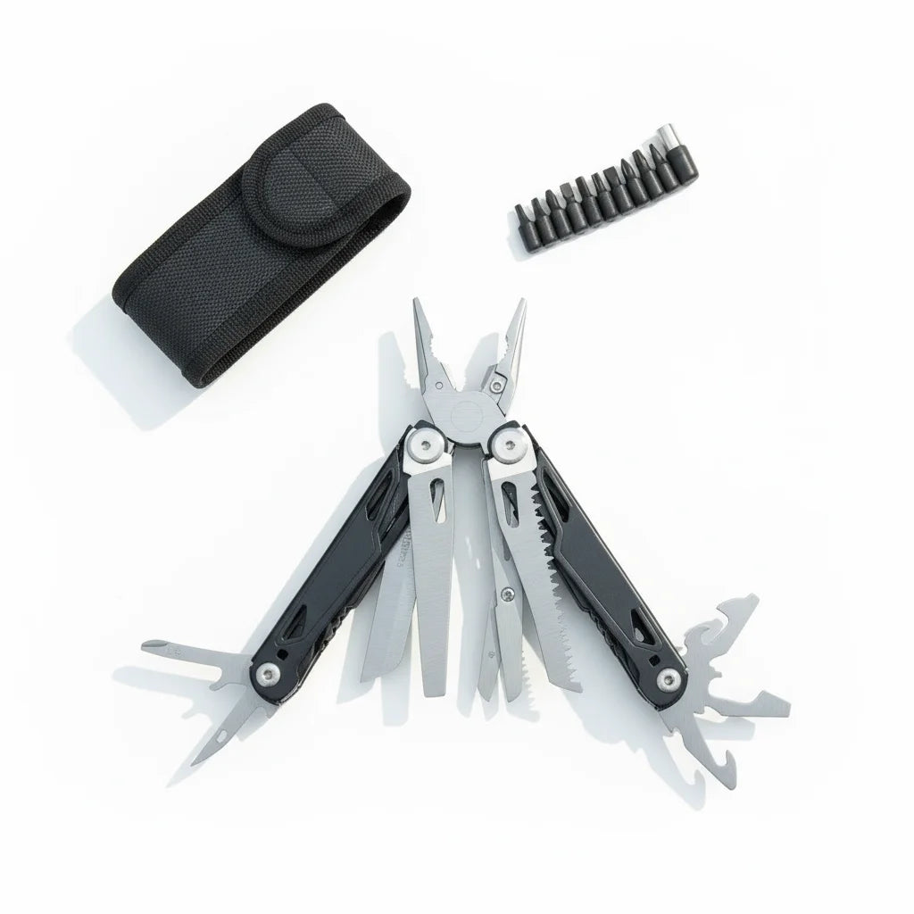 27 in 1 Multitool Pliers - Stainless Steel Survival Tool with Screwdriver/Saw/Spring Scissors