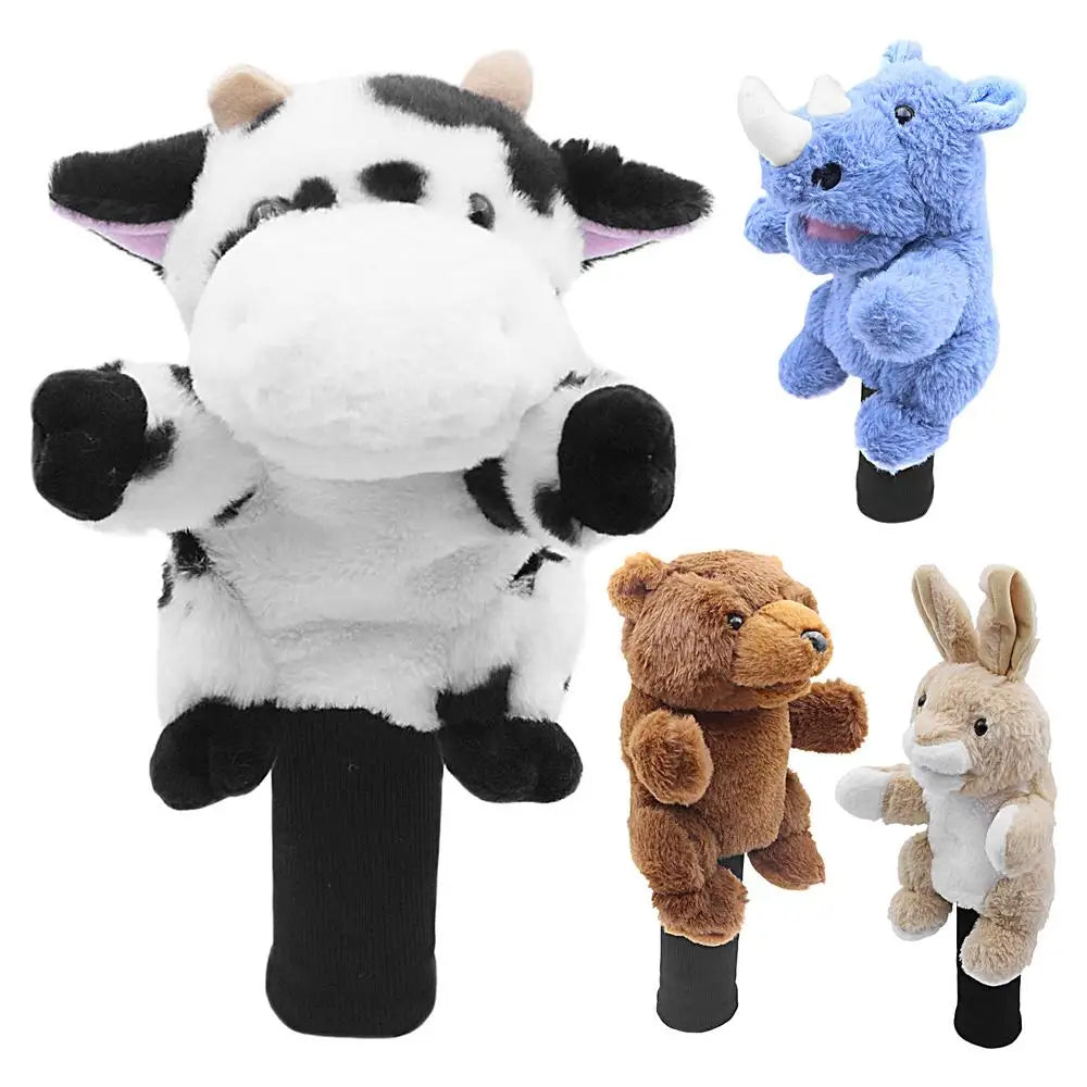 Golf Head Covers Plush Driver Cover Golf Heads Cartoon Stuffed Animal Putter Headcover