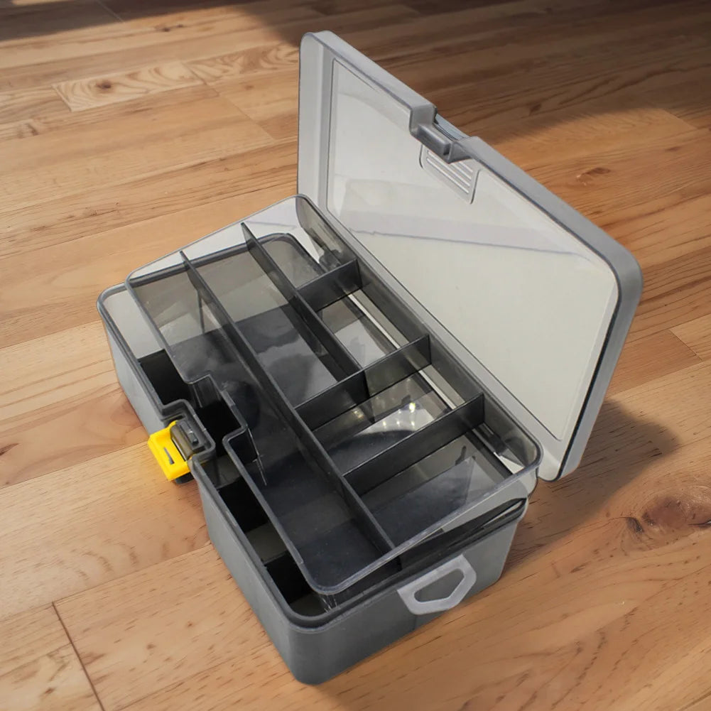 Double Layer Fishing Box with Adjustable Dividers