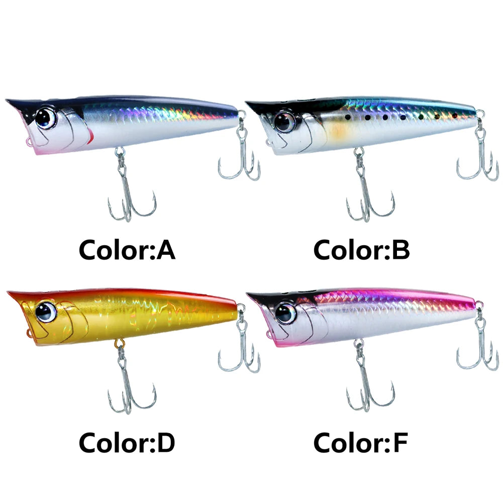 Floating Fishing Lure with Hook Topwater Bubble Baits 3D Eyes Minnow Popper Crank Baits