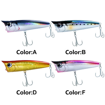 Floating Fishing Lure with Hook Topwater Bubble Baits 3D Eyes Minnow Popper Crank Baits