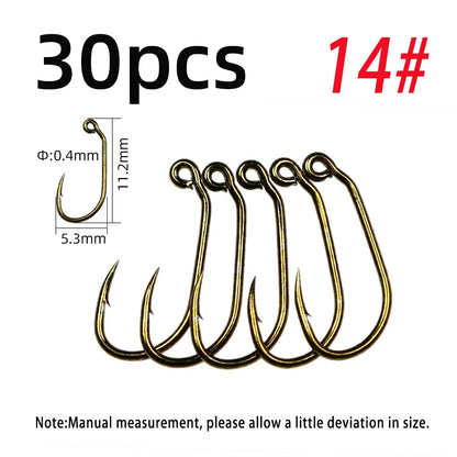 30pcs #10 #12# #14 #16 60°Angle Jig Hook Barbed High Carbon Steel Fly Tying Hook For Wet Euro Nymphs Trout Perch