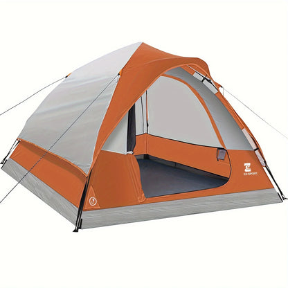 Pop Up Camping Tent - 4 Person Instant Easy Set Up Tent with Removable Rain Fly, Waterproof Windproof for Outdoor Camping