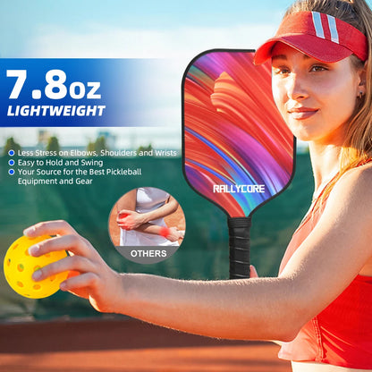 Fiberglass Pickleball Set of 2, Great Power & Control, Complete Kit with 4 Balls and Bag