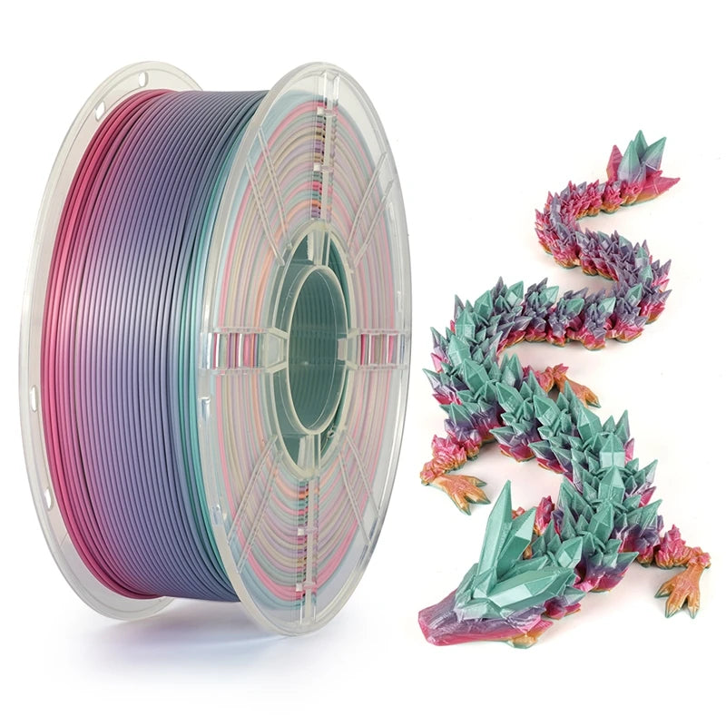 Rainbow Silk PLA Filament 1.75mm 1KG Multicolor  Materials Color  Smooth Silky