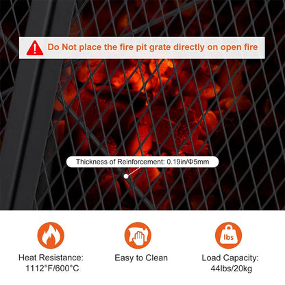 Foldable Fire Pit Cooking Grill Grate,