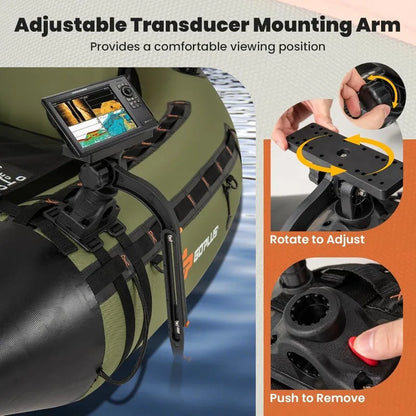 Inflatable Float Tube, Fishing Belly Boat w/ Fish Ruler,Pump,Storage Bag,Adjustable Straps,Fishing