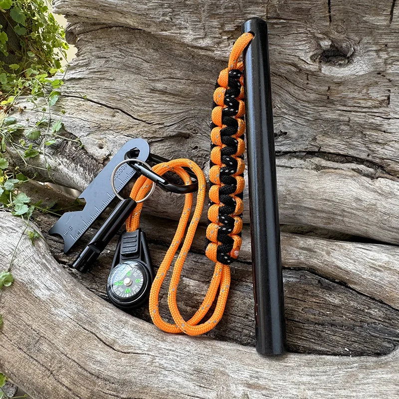 Bear Grylls Survival Fire Starter Magnesium Flint Rod, Portable Emergency Firesteel Kit Compass Whistle for Camping Hiking Tool