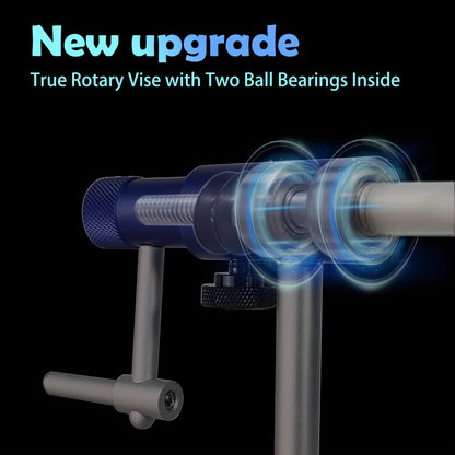360° Rotatable Fly Tying Vise with Sturdy Base, Adjustable Aluminum Fly Tying Tool with Carbon Steel Jaws Precision Hook Holding