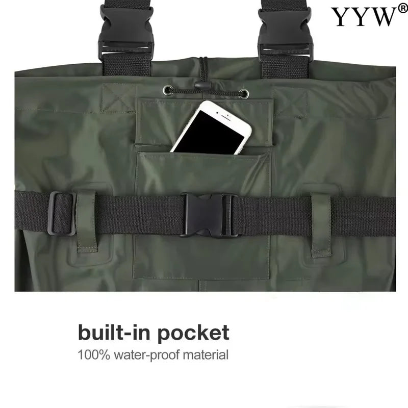 Waterproof Fishing Waders Pants Chest-Length Wader Boots Durable Breathable for Men Women Outdoor
