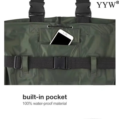 Waterproof Fishing Waders Pants Chest-Length Wader Boots Durable Breathable for Men Women Outdoor