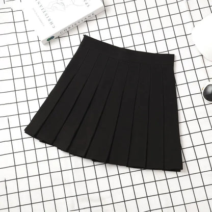 Brown Skirt Ladies 2022 Summer Clothes Women's High Waist  Black Mini Pleated