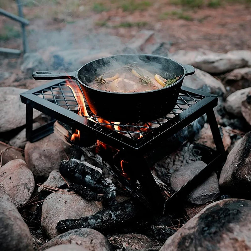 Heavy-duty bonfire grill, RV camping barbecue grill, firewood rack, kitchen shelf, barbecue grill,  outdoor camping
