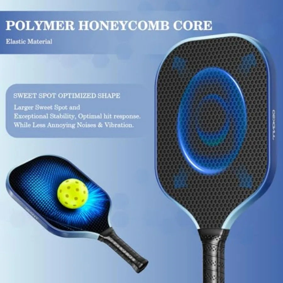 Pickleball Paddles Set of 2 - Carbon Fiber Pickle Ball Paddle Composite - USAPA Approved Pro Pickle Racket -14mm Lightweight Ho