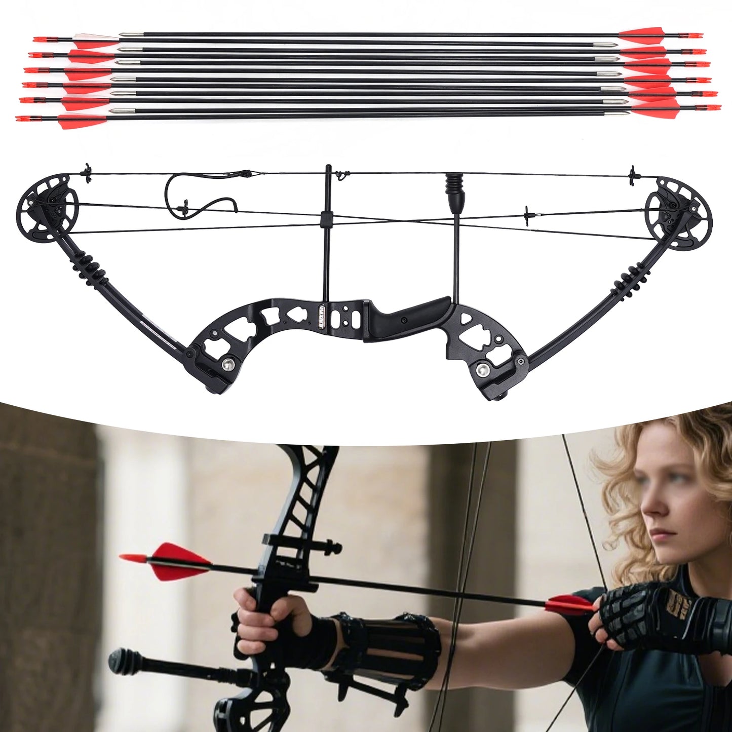 Compound Bow For Adults, Right Hand, Hunting Kit: 3 Pin Lighted Sight For ] Hunting, Training