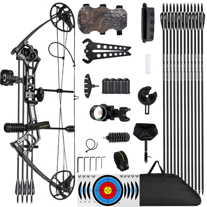 Compound Bow Package for Adults and Teens,0-70 Lbs 25"-31"