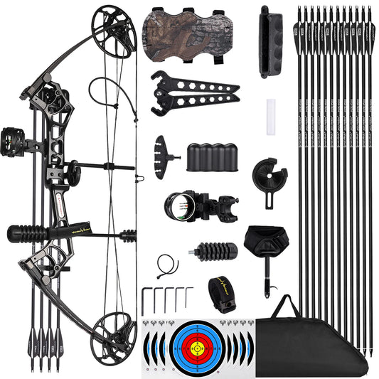 Compound Bow Package for Adults and Teens,0-70 Lbs 25"-31"