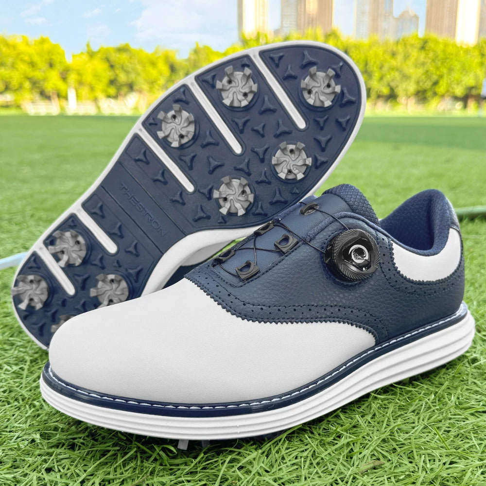 Professional Spiked Men Golf Shoes Waterproof Microfiber Anti-collision