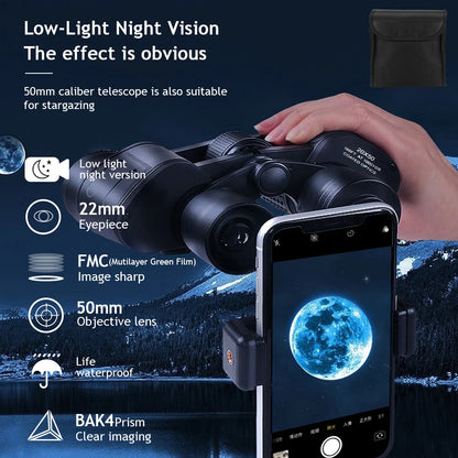 180x100 Zoom  Professional HD BAK4-Prism Powerful Binoculars Day Night Vision Long Range Outdoor Waterproof