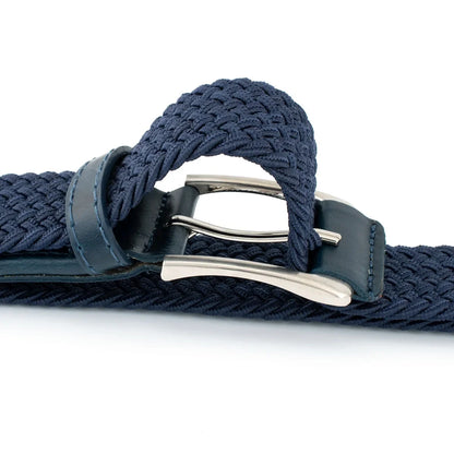 Stretch Woven Breathable Alloy Pin Buckle Belt for Men Women