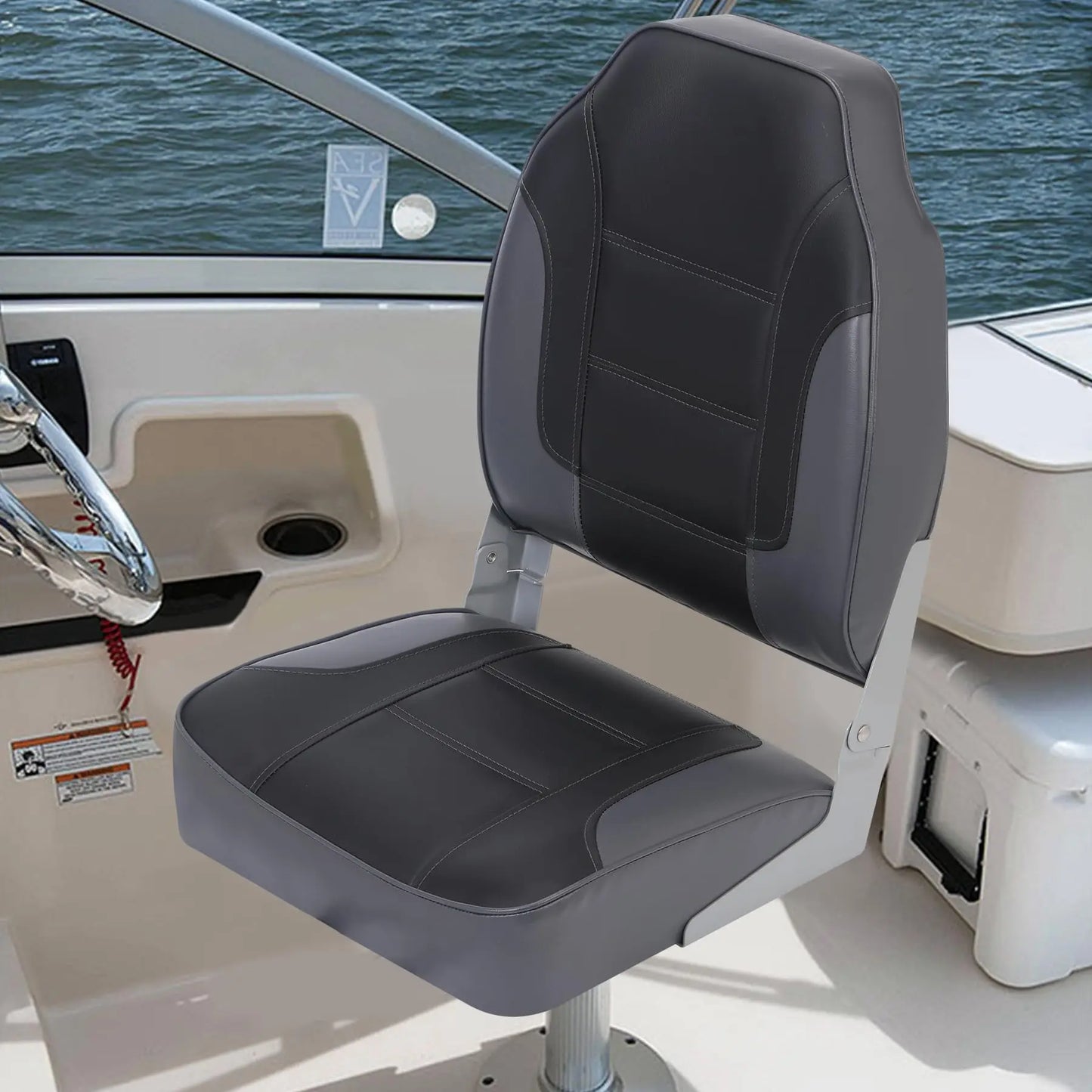 2 Pack Boat Seats, High Back Folding Boat Seats, Stainless Steel Screws & Fold
