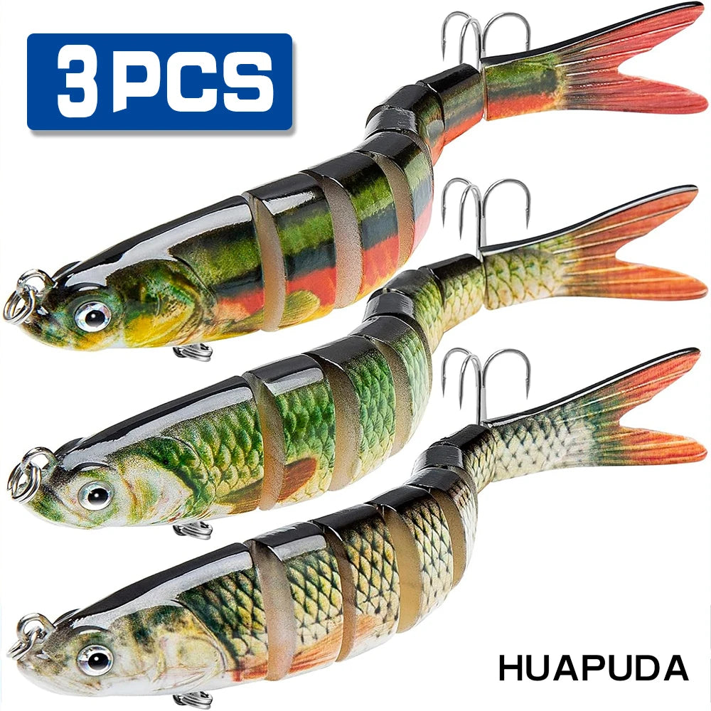3 Pieces  Fishing Lures, Bionic Swim Bait, Realistic Bass Trout Crappie Swim Bait,