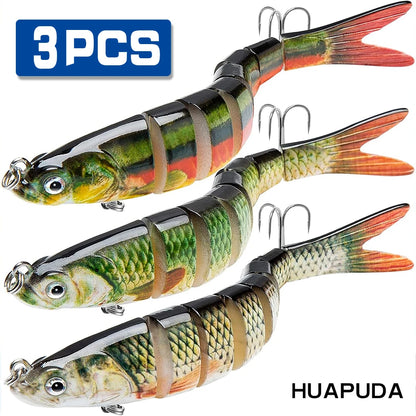 3 Pieces  Fishing Lures, Bionic Swim Bait, Realistic Bass Trout Crappie Swim Bait,