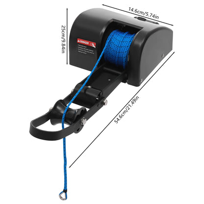 Electric Anchor Winch, 45lbs Capacity, 12V Motor, 100ft Rope, Easy Install