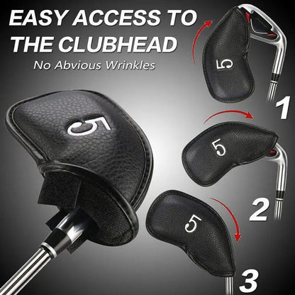 Golf Iron Head Covers Value Set of 12, Synthetic Leather