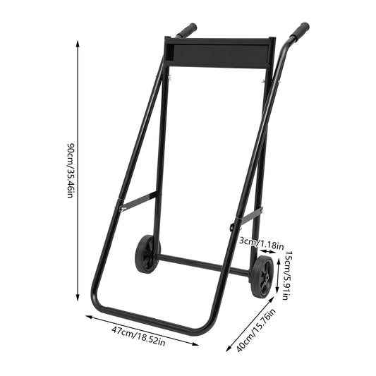 Outboard Boat Motor Stand Cart, Outboard Engine Stand Carrier Cart Dolly Multi Portable Folding Boat Engine Trolley with 2 Wheels for Motor Storage Repair and Maintenance