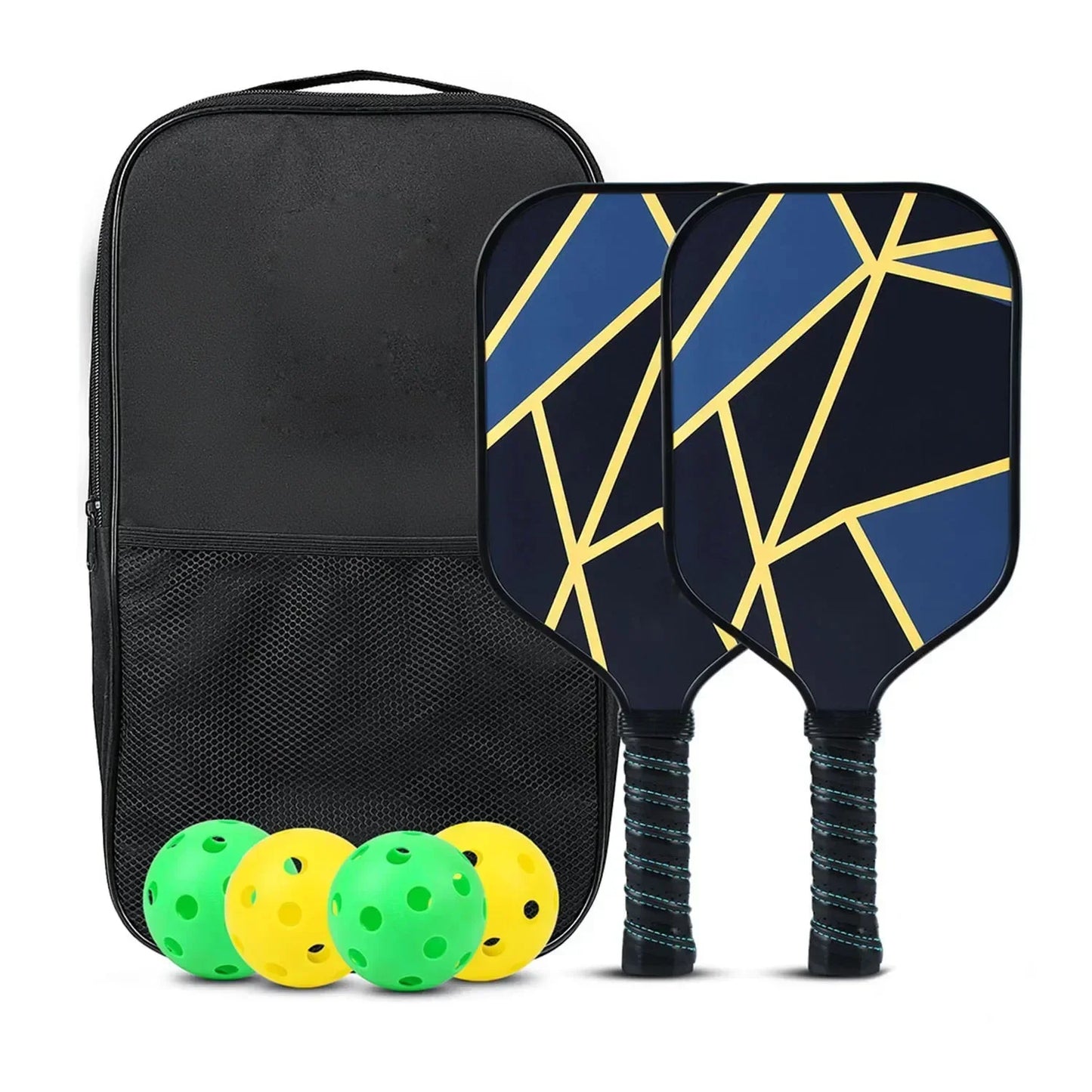 Pickleball Paddles Set Rackets Portable Racket Cover Carrying Bag Gift Kit USAPA Approved, Honeycomb Core 4 Balls