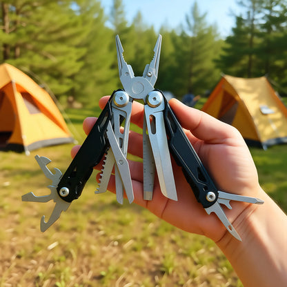 27 in 1 Multitool Pliers - Stainless Steel Survival Tool with Screwdriver/Saw/Spring Scissors
