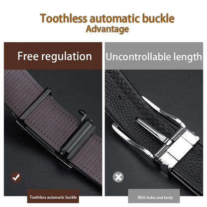 Men's Leather Belt Fashion Automatic Buckle Cowskin Plus Size